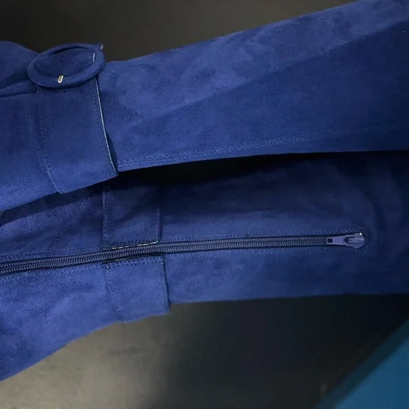 JustFab Blue Over the Knee Boots with Pointed Toe - Picture 5 of 8